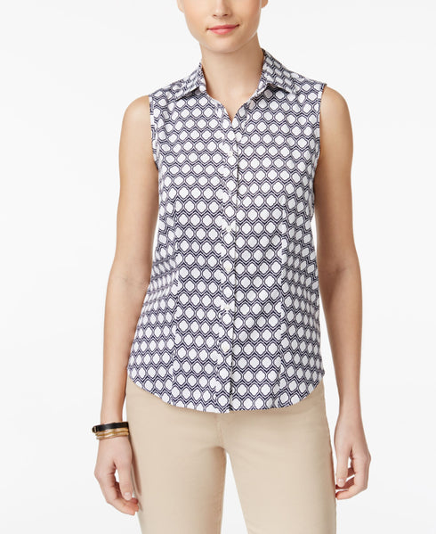 Charter Club Sleeveless Print Shirt